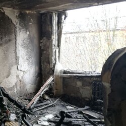 Pożar mieszkaniana ul. Energatyków