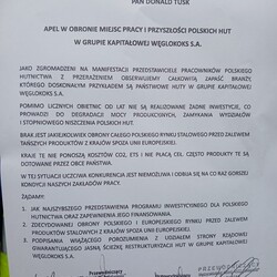 Protest hutników podczas konwencji KO