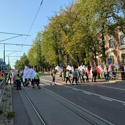 Protest hutników w Nowym Bytomiu