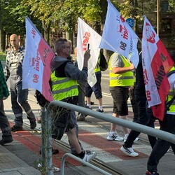 Protest hutników w Nowym Bytomiu