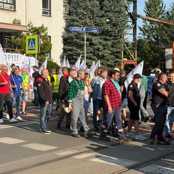 Protest hutników w Nowym Bytomiu