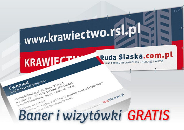 Baner i wizytówki dla firm z Rudy Śląskiej GRATIS