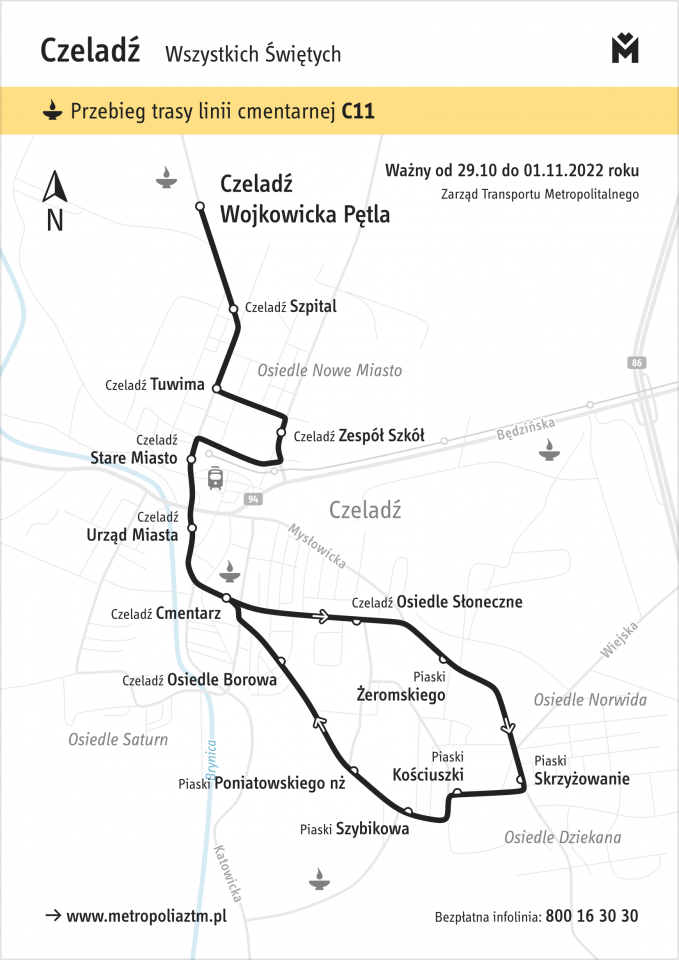 Zarząd Transportu Metropolitalnego ułatwi dojazdy na cmentarze. Największymi udogodnieniami będą specjalne linie autobusowe oraz umożliwienie 1 listopada bezpłatnego korzystania z komunikacji miejskiej.
