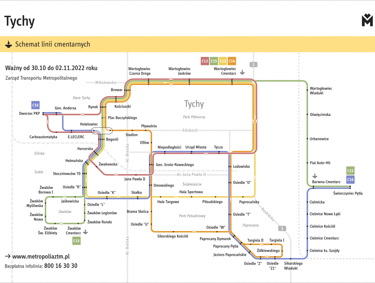 Zarząd Transportu Metropolitalnego ułatwi dojazdy na cmentarze. Największymi udogodnieniami będą specjalne linie autobusowe oraz umożliwienie 1 listopada bezpłatnego korzystania z komunikacji miejskiej.