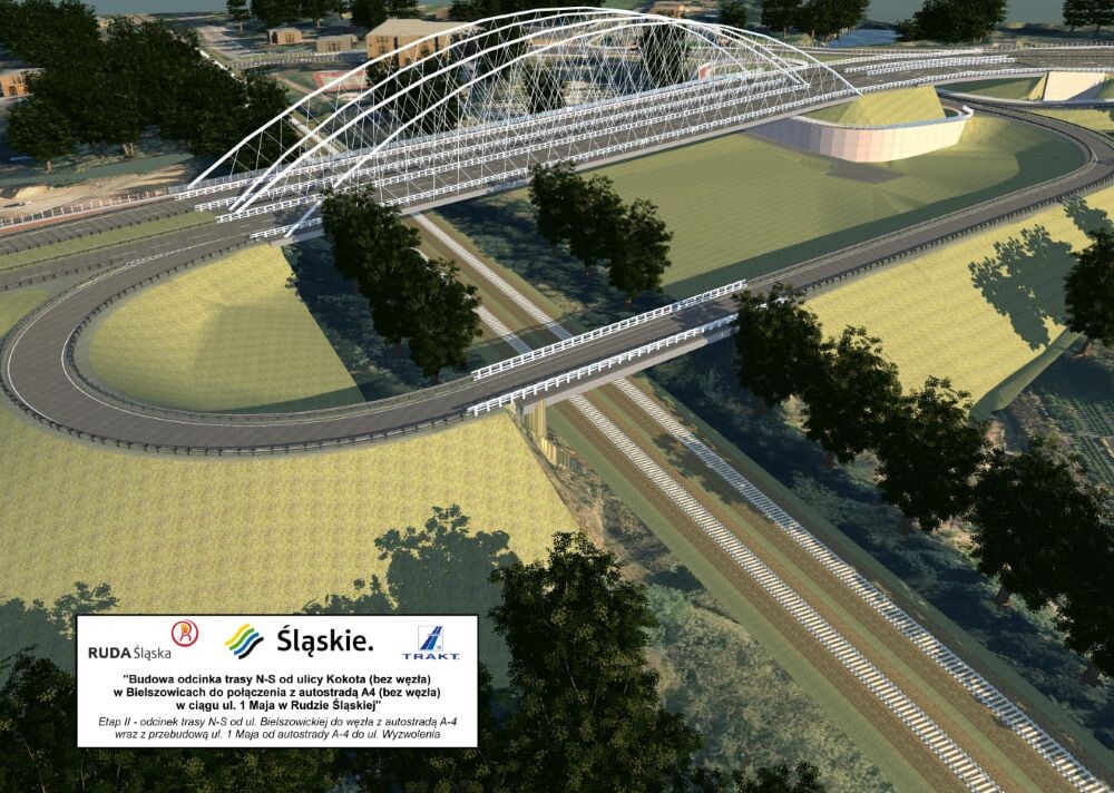 Budowa odcinka trasy N-S do węzła autostradowego/fot. UM Ruda Śląska