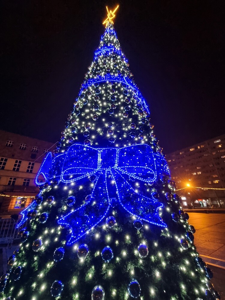 Kilka dni temu na rynku w Nowym Bytomiu stanęła choinka.