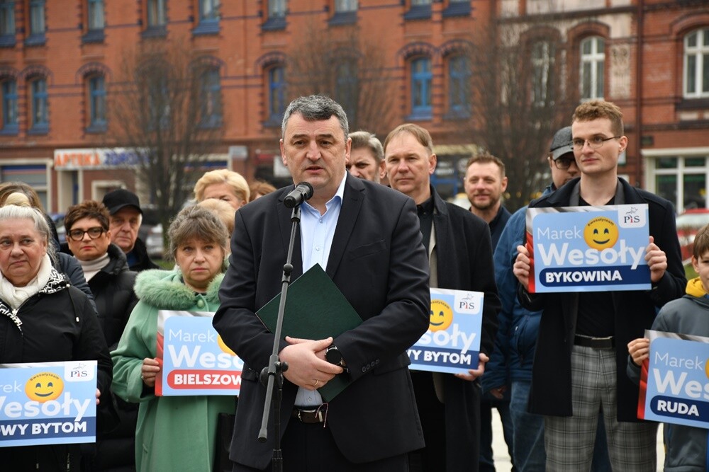 Prawo i Sprawiedliwość przedstawiło kandydatów startujących do Rady Miejskiej w Rudzie Śląskiej. / fot. Jacek Knapik