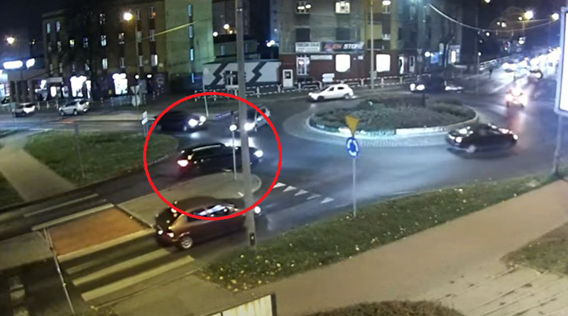 Na rondzie pod prąd! Rondo w Wirku przerosło kolejnego kierującego [FILM]