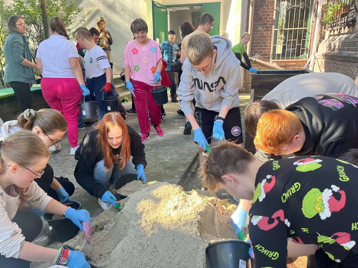 Ogród deszczowy w Zespole Szkół nr 7 w Rudzie Śląskiej. / fot. ZS nr 7