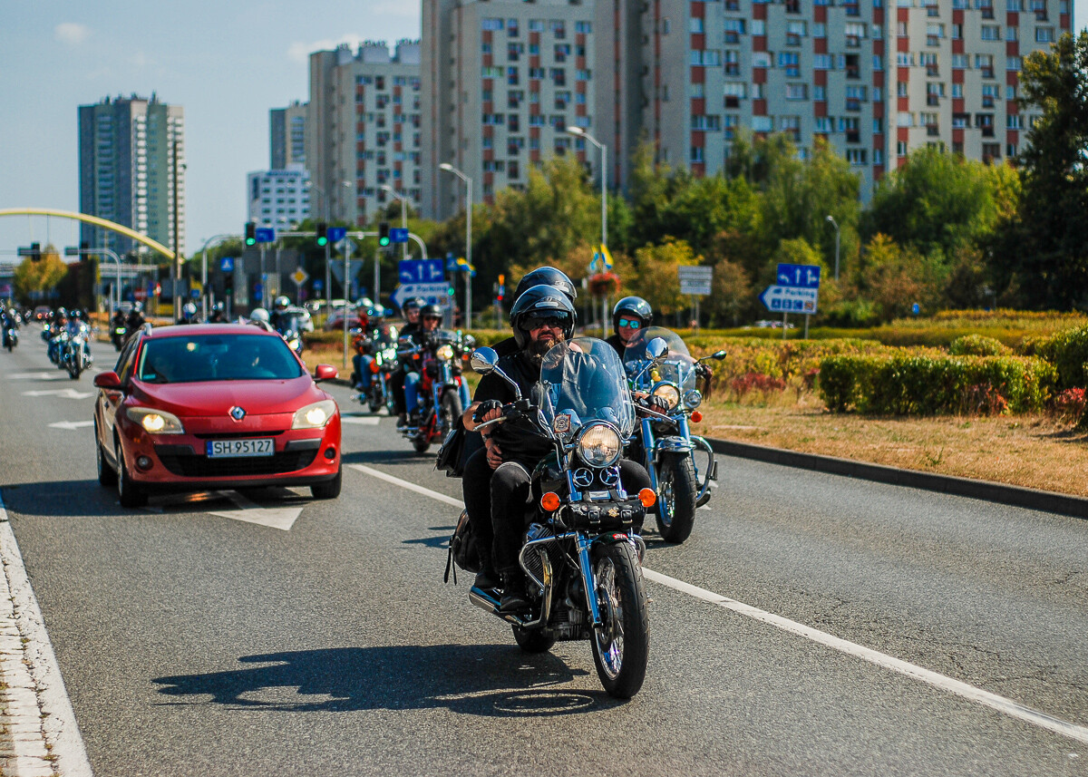 Parada motocykli na zakończenie lata w Katowicach. / fot. Krzysztof Chmielewski