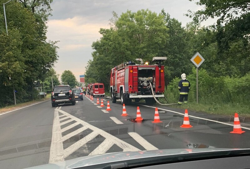 Płonie torfowisko przy lesie w Halembie. Trwa akcja gaśnicza