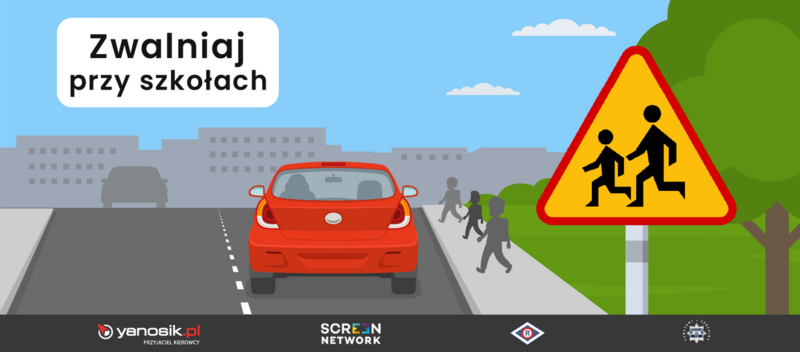 Policja i Yanosik wspólnie dla bezpieczeństwa dzieci. Twa akcja "Zwalniaj przy szkołach"