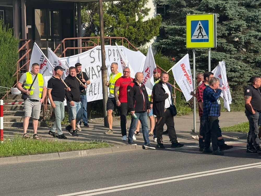 Protest hutników w Nowym Bytomiu.