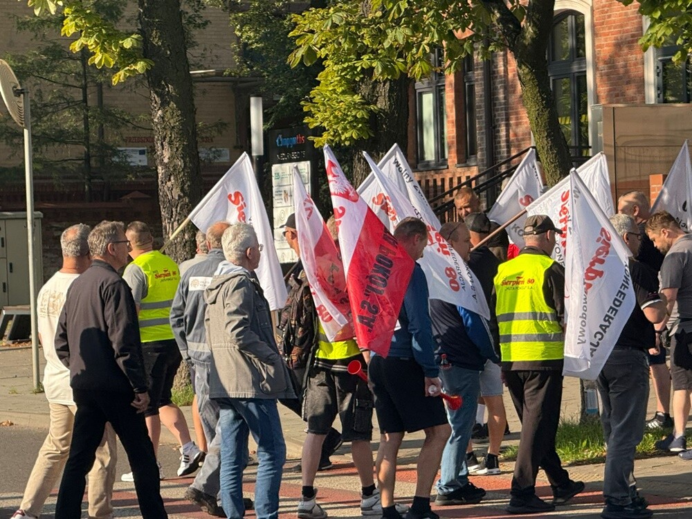 Protest hutników w Nowym Bytomiu.