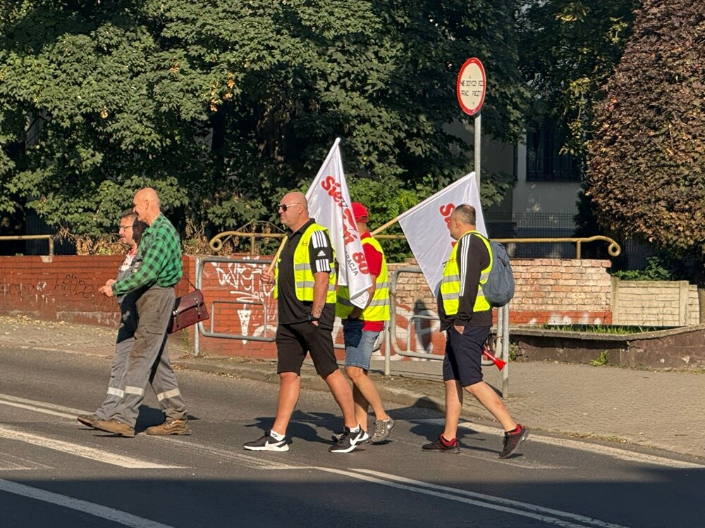 Protest hutników w Nowym Bytomiu.