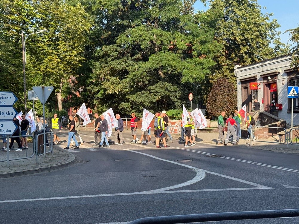 Protest hutników w Nowym Bytomiu.
