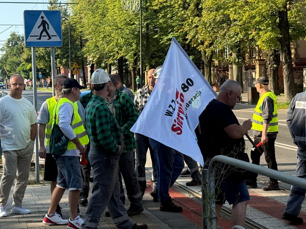 Protest hutników w Nowym Bytomiu.