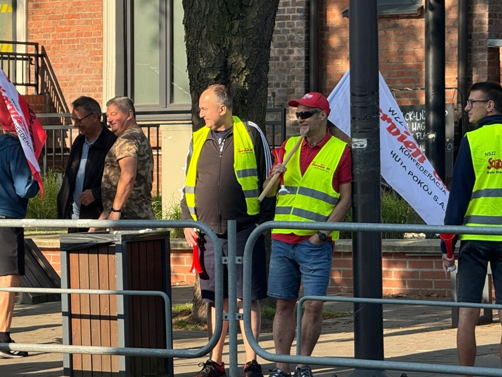 Protest hutników w Nowym Bytomiu.