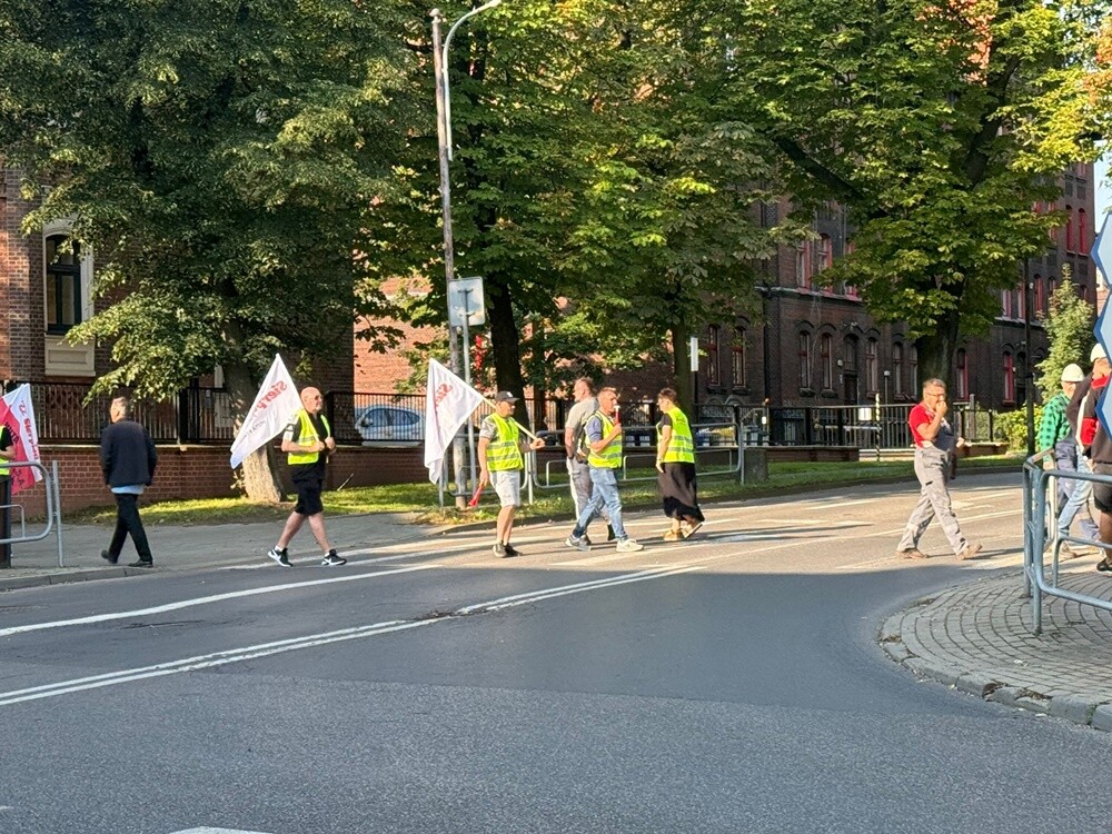 Protest hutników w Nowym Bytomiu.