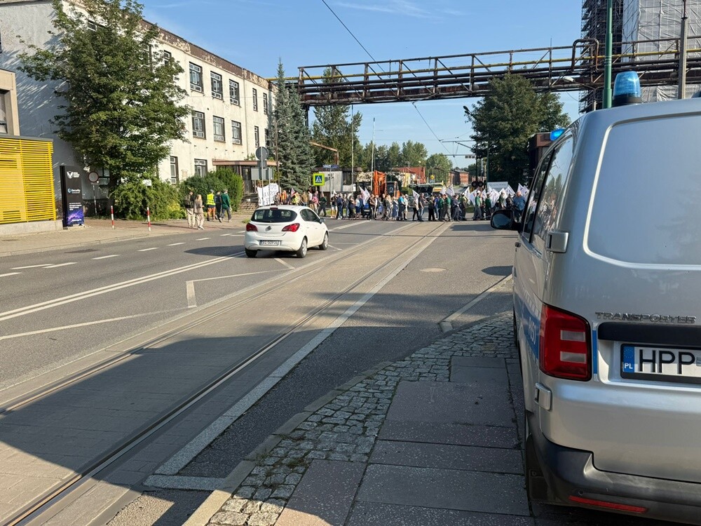 Protest hutników w Nowym Bytomiu.