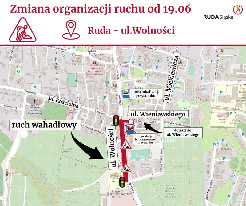 Przebudowa ul. Wolności: Od 19 czerwca kolejna zmiana w organizacji ruchu!