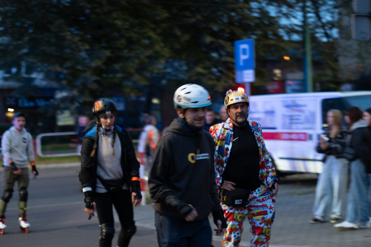 Rolkarze podbili Rudę Śląską! Nocny przejazd pełen świateł i muzyki. / fot. Marek Faber