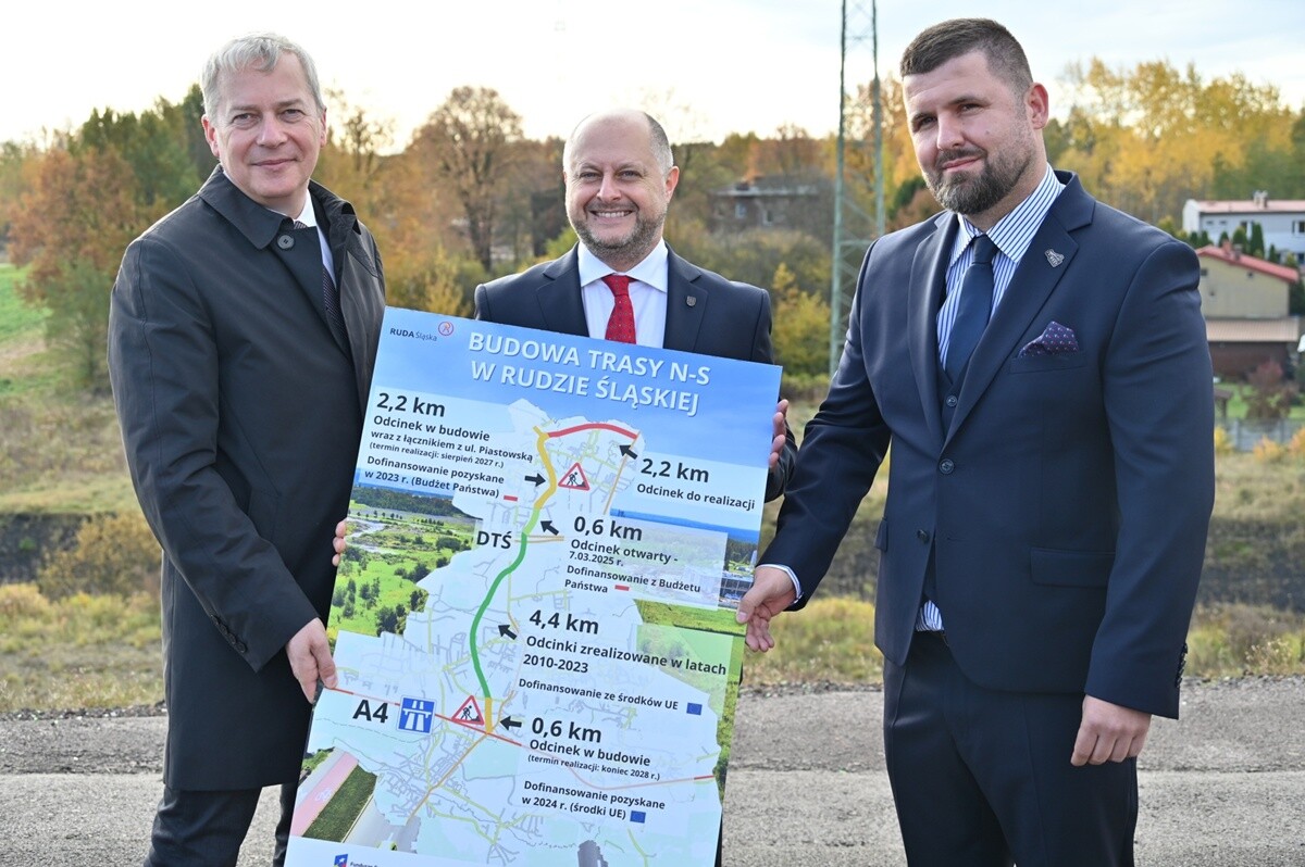 Rozpoczyna się budowa ostatniego etapu Trasy N-S w Rudzie Śląskiej. / fot. UM Ruda Śląska