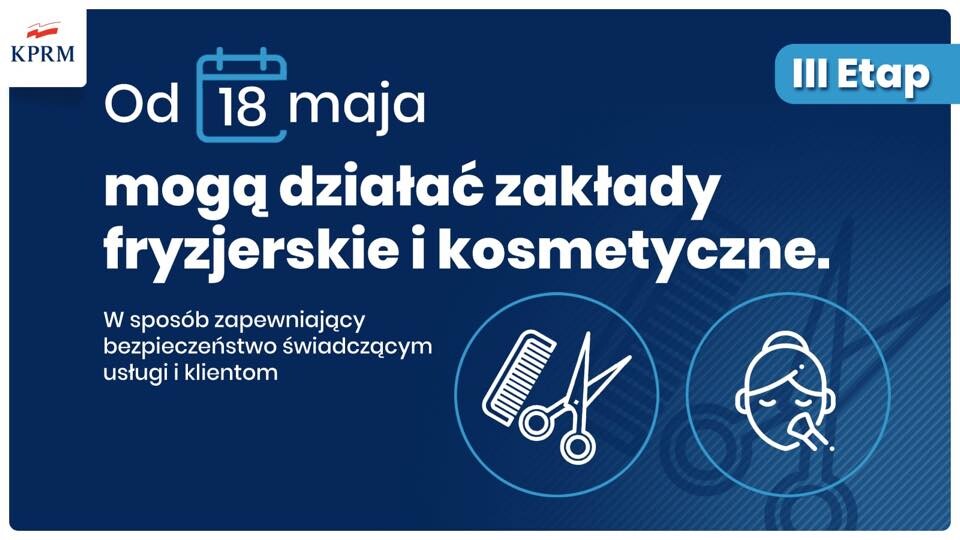 Rząd właśnie poinformował że uruchomiony zostanie trzeci, przedostatni etap znoszenia ograniczeń związanych z koronawirusem. Od poniedziałku 18 maja będziemy mogli skorzystać z usług fryzjera i kosmetyczki, a także pójść do restauracji i kawiarni.