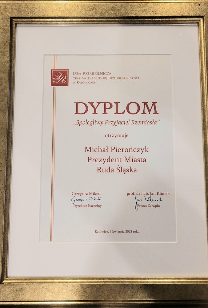 Michał Pierończyk wyróżniony podczas XXX Wielkiej Gali Izby Rzemieślniczej w Katowicach. / fot. FB Michał Pierończyk